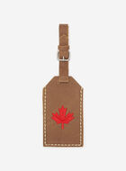 Étiquette de bagage Feuille d’érable en cuir Tribe