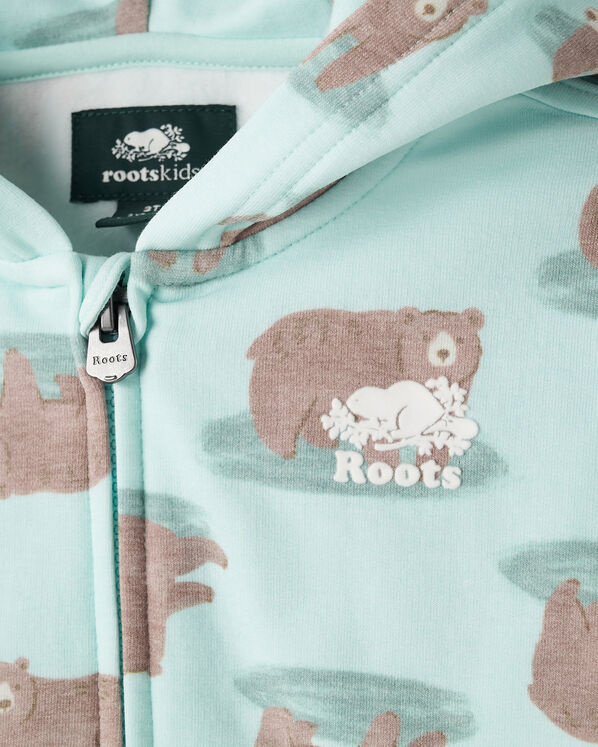 Chandail ourson douillet &agrave; capuchon et glissi&egrave;re pour tout-petits