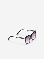 Womens Plastic Modified Square With Metal Temple Arms Sunglasses