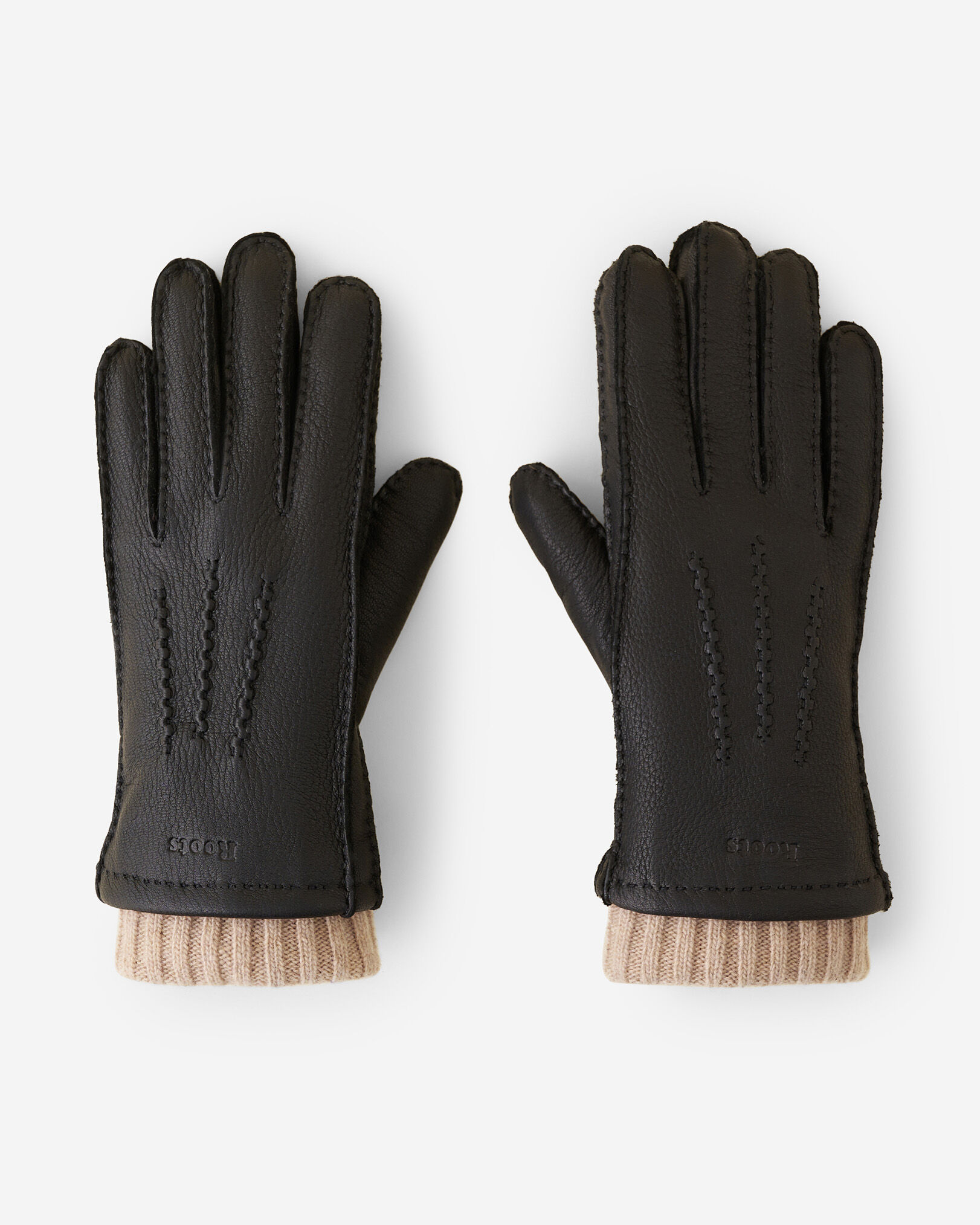 Ladies leather gloves store with knitted cuff