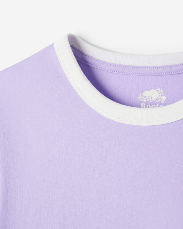 T-shirt &agrave; bordures contrastantes en coton bio Cooper pour femme