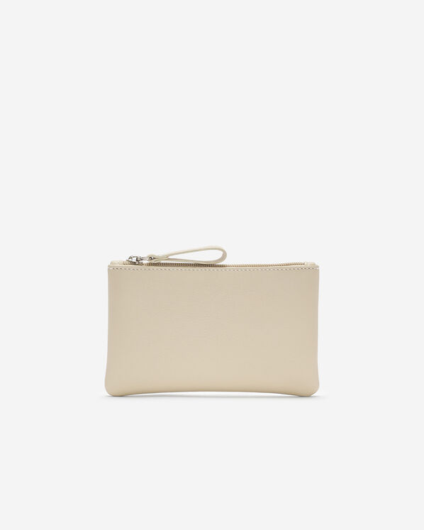 Pochette moyenne à glissière en cuir Nuage