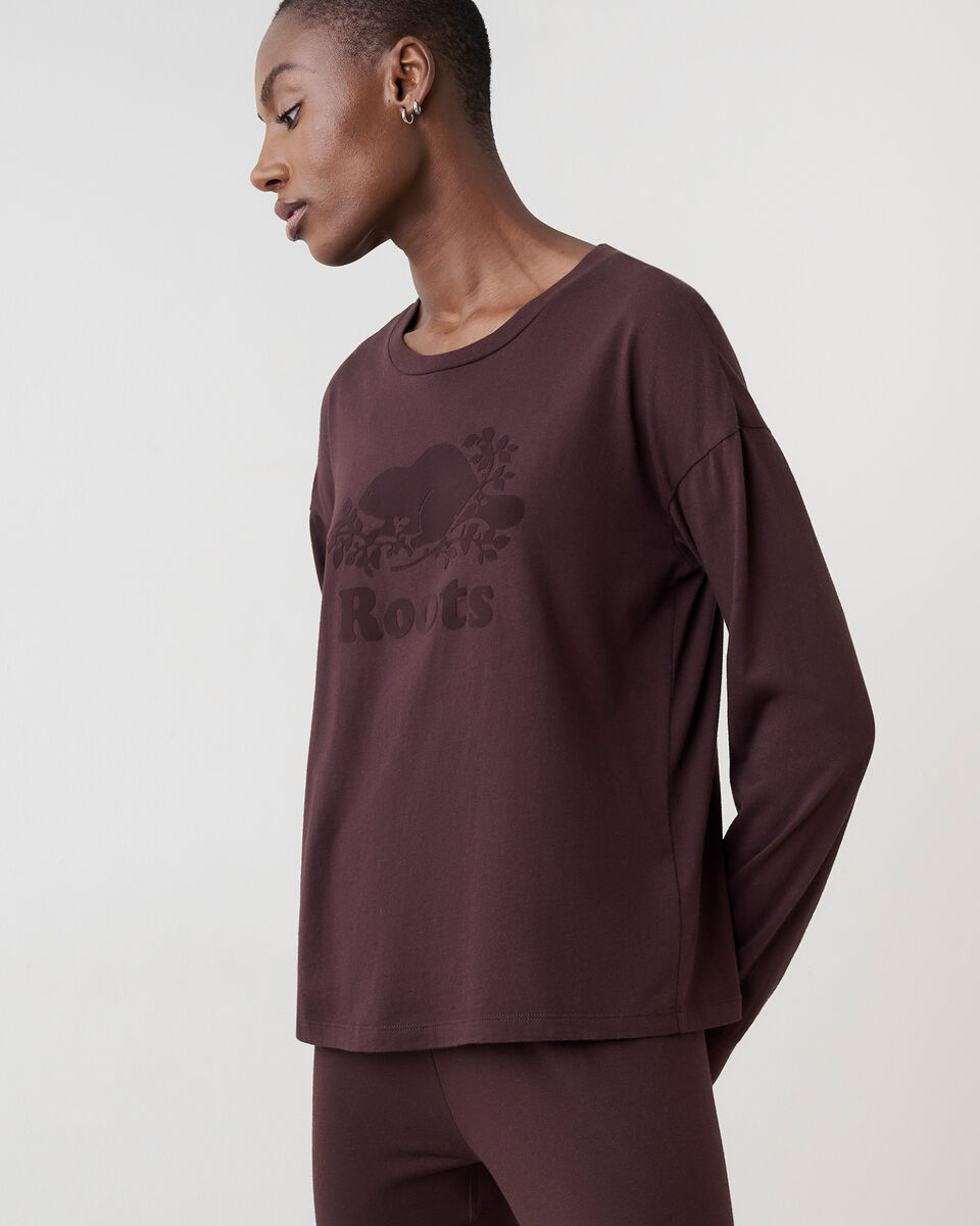 T-shirt à manches longues Cooper le castor en coton bio pour femme