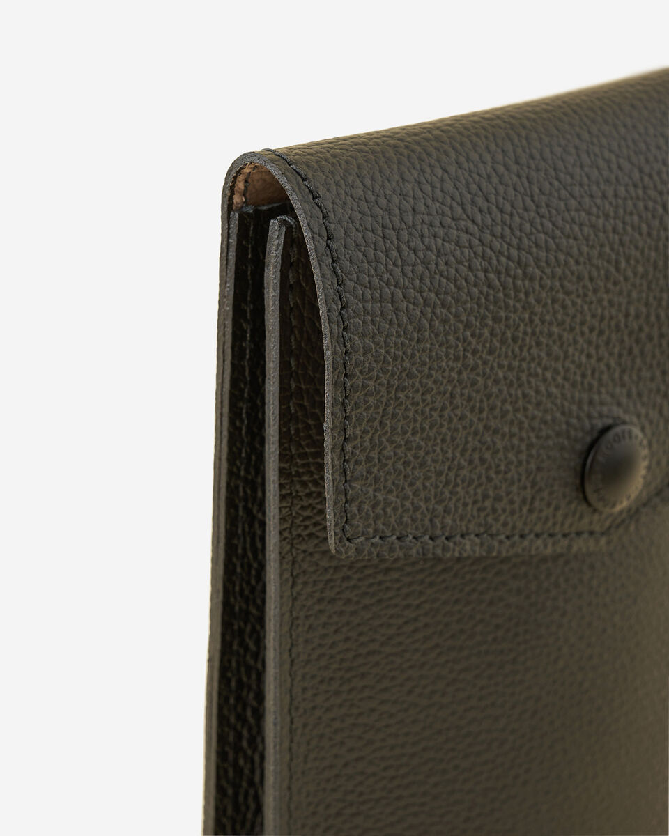 Sac &agrave; bandouli&egrave;re &agrave; goussets lat&eacute;raux en accord&eacute;on pour t&eacute;l&eacute;phone en cuir Cervino