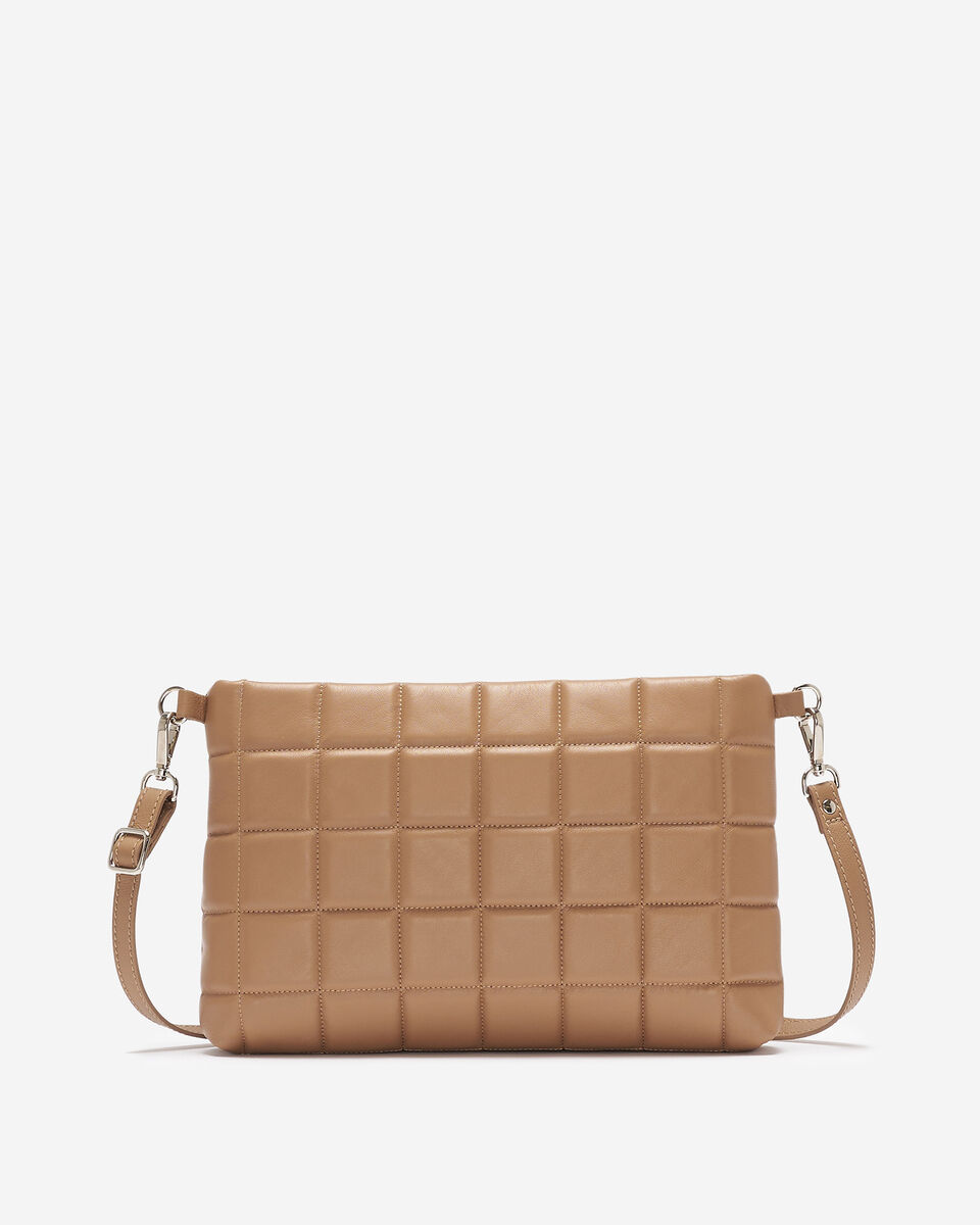 Pochette bouffante carrée à bandoulière