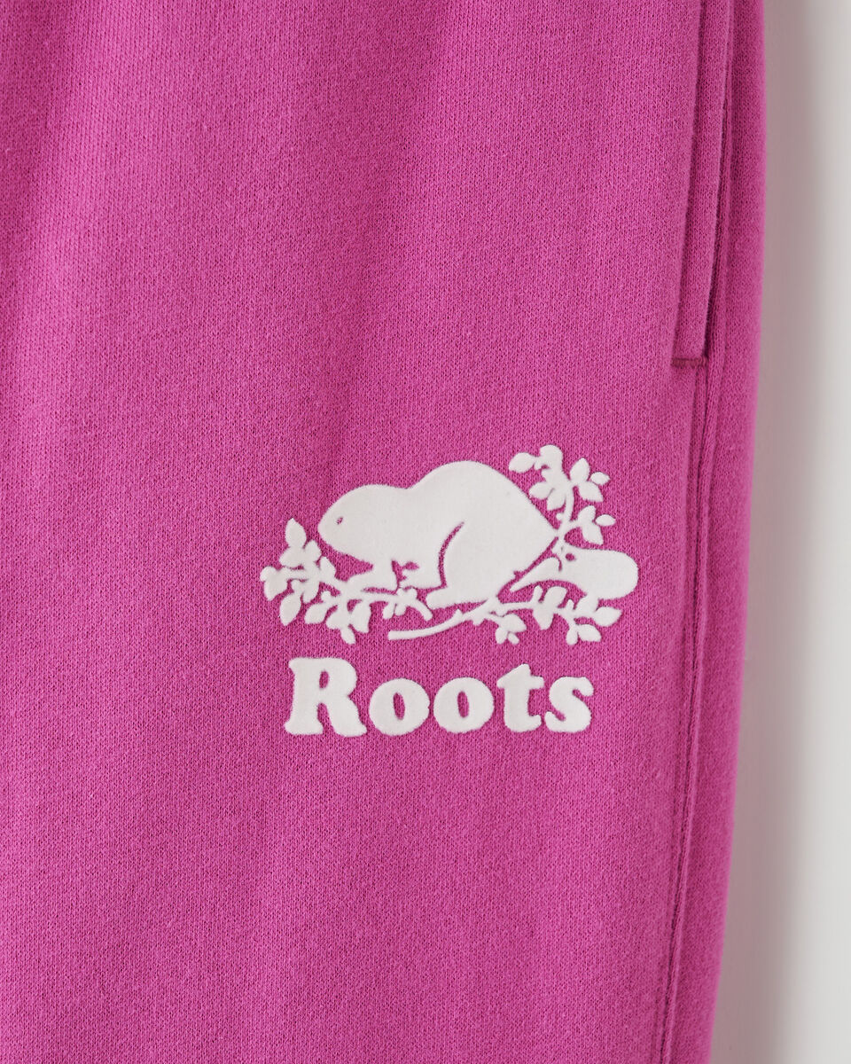 Pantalon ajusté à cheville côtelée en molleton de coton bio pour fille