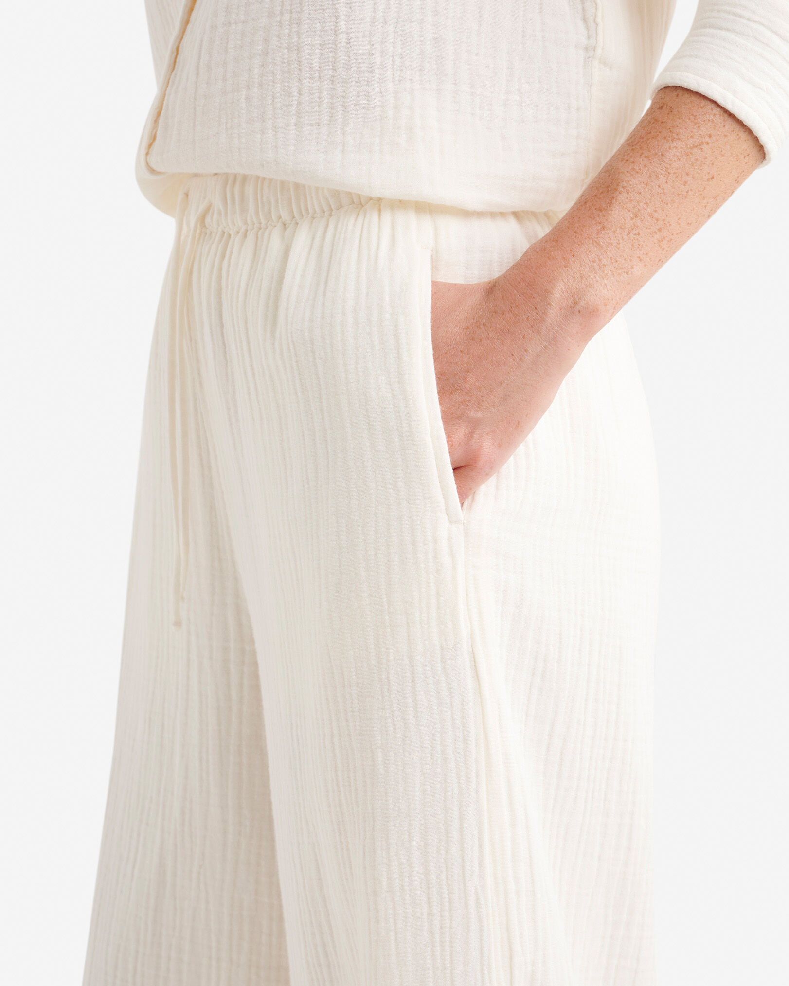 Pantalon à jambe large en coton Isla