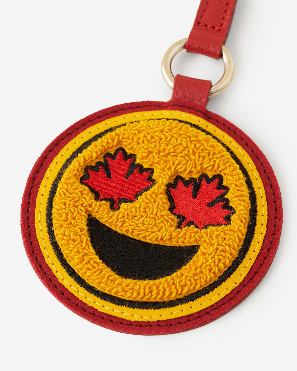 Maple Leaf Smiley Charm