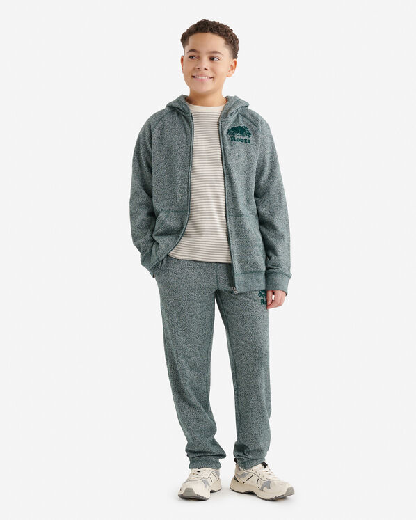 Chandail original &agrave; capuchon et glissi&egrave;re en jersey bouclette de coton bio pour enfants