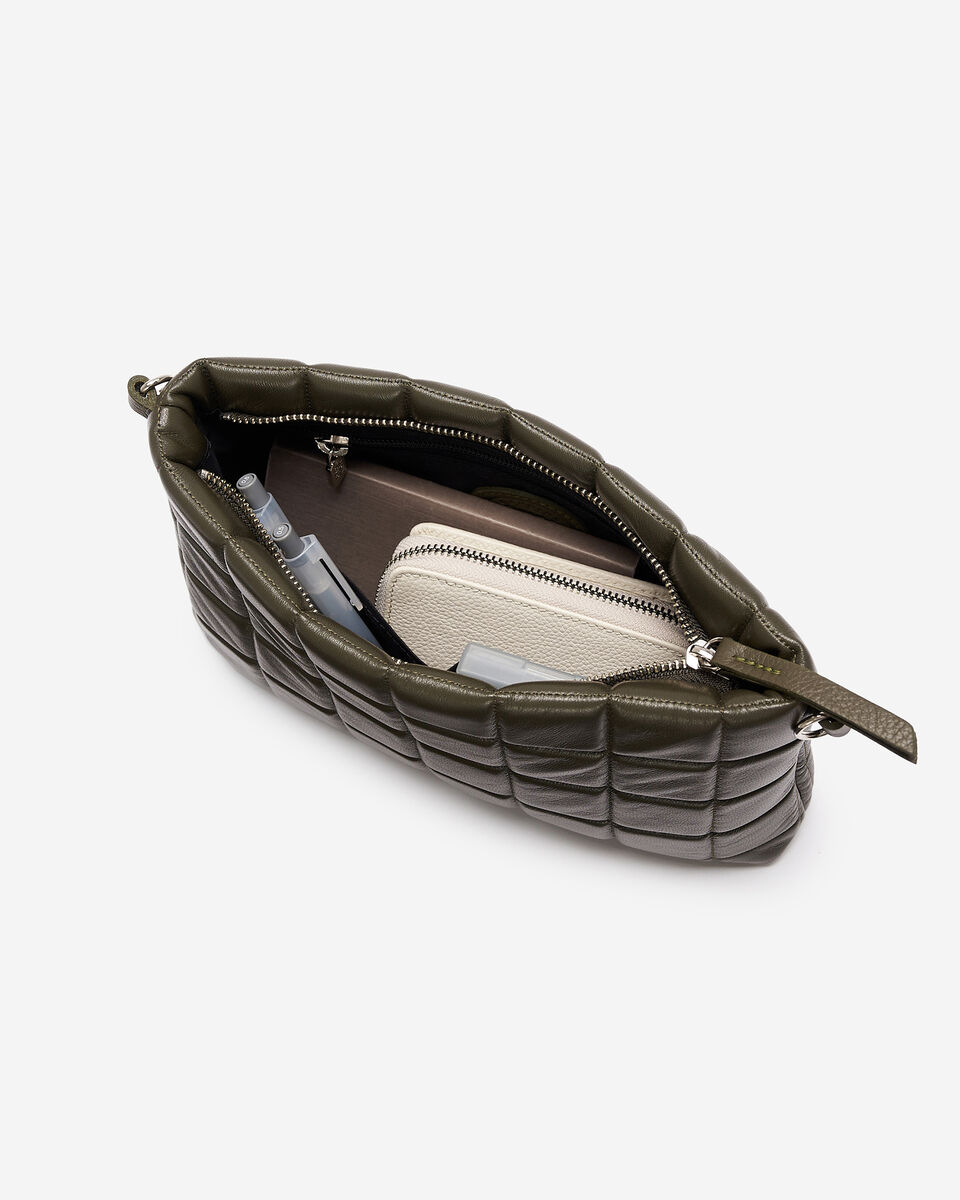 Pochette bouffante carrée à bandoulière