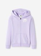 Chandail original &agrave; capuchon et glissi&egrave;re en jersey bouclette de coton bio pour enfants