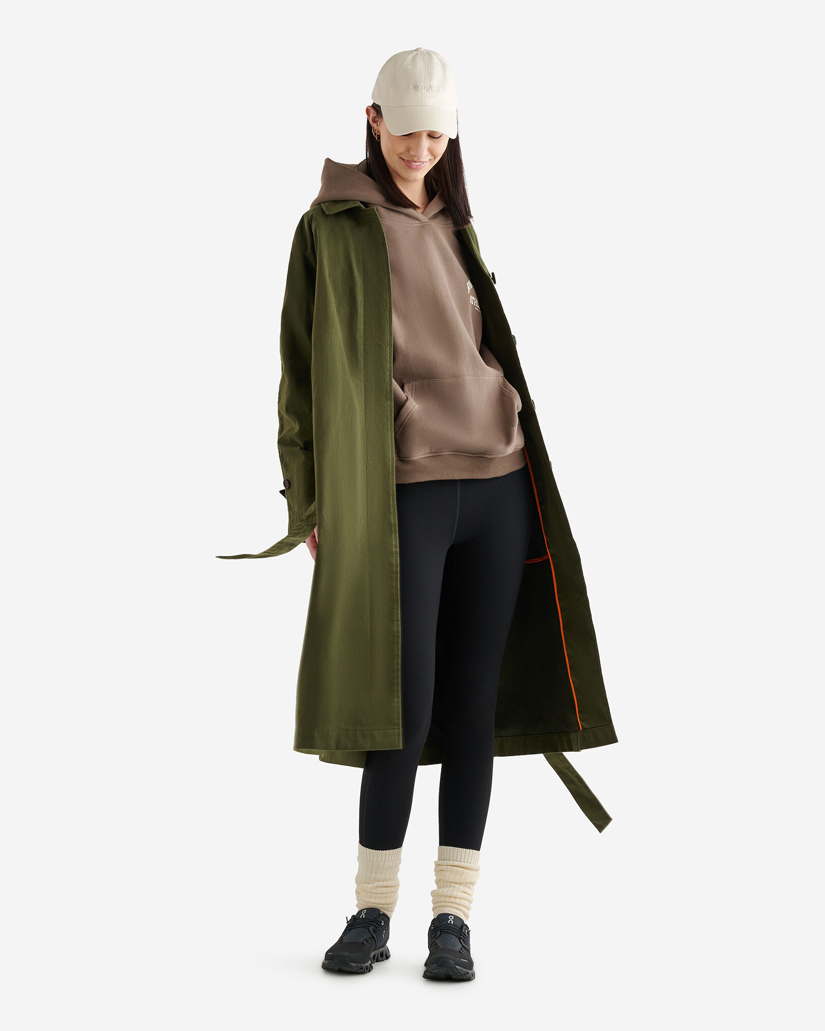 Waxed cotton trench coat top