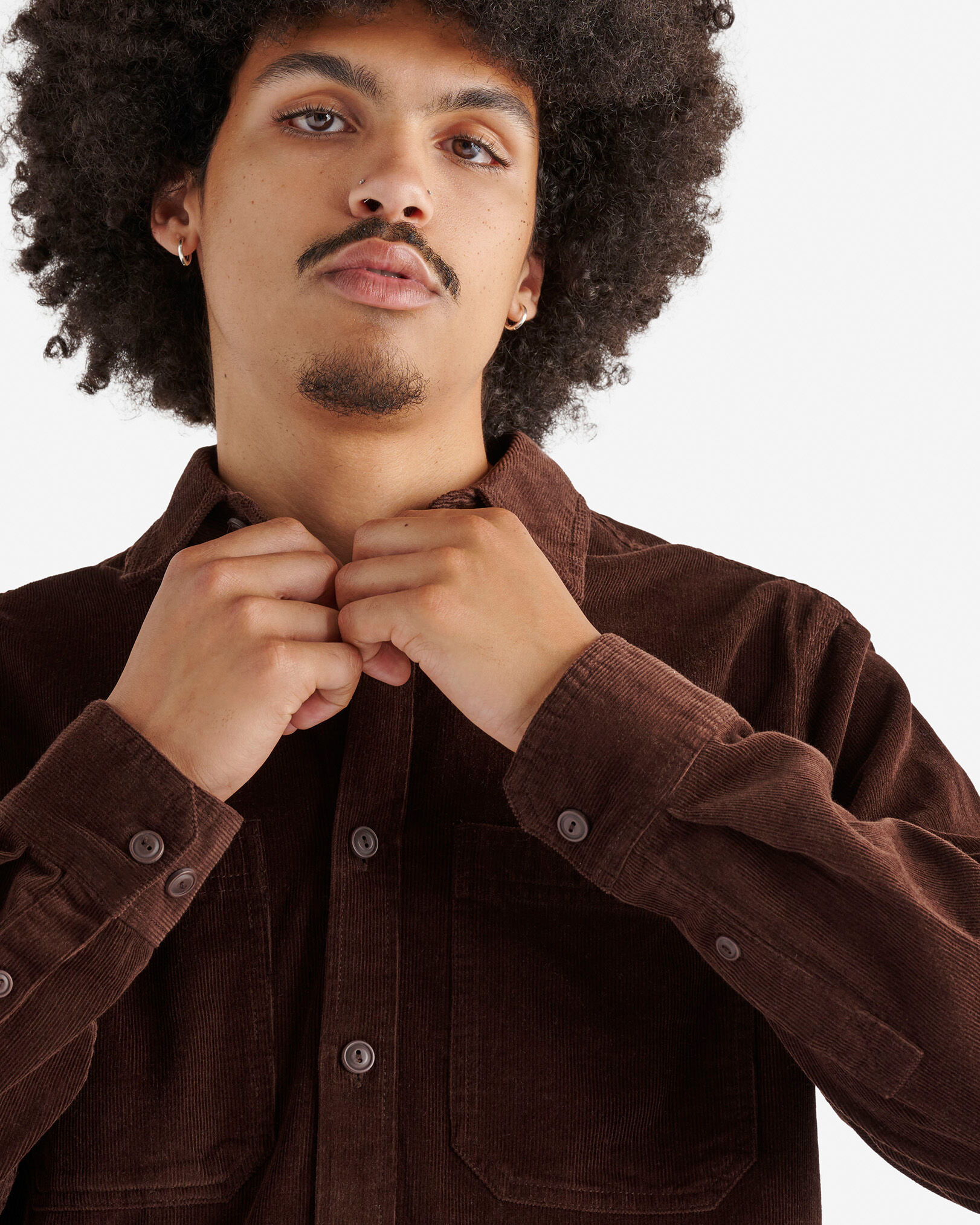 Chemise de travail en velours côtelé