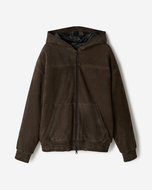 Manteau &agrave; capuchon en su&egrave;de H&eacute;ritage