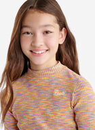 Girls Space Dye Mock Neck Top