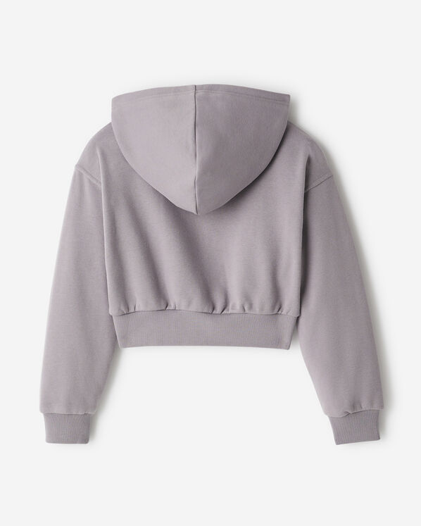 Chandail à capuchon et glissière court en molleton Nuage pour filles Chandail à capuchon et glissière court en molleton Nuage pour filles