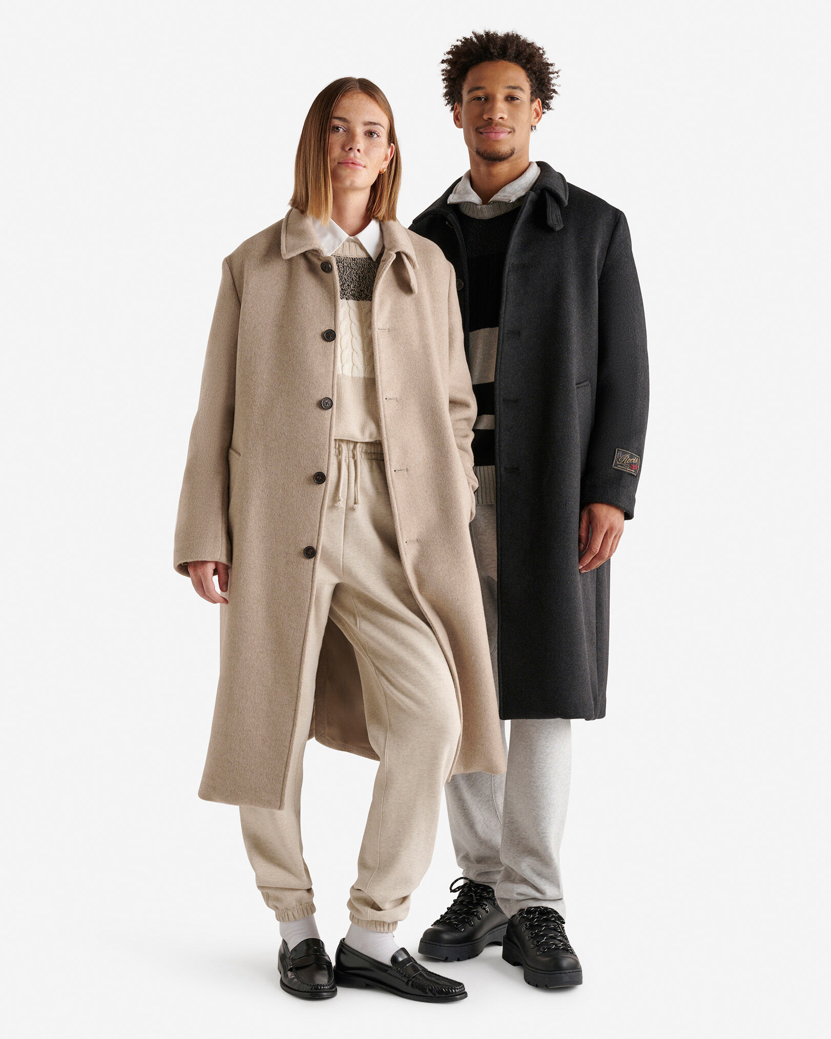 Long Wool Blend Coat Gender Free Unisex Jackets Outerwear Roots