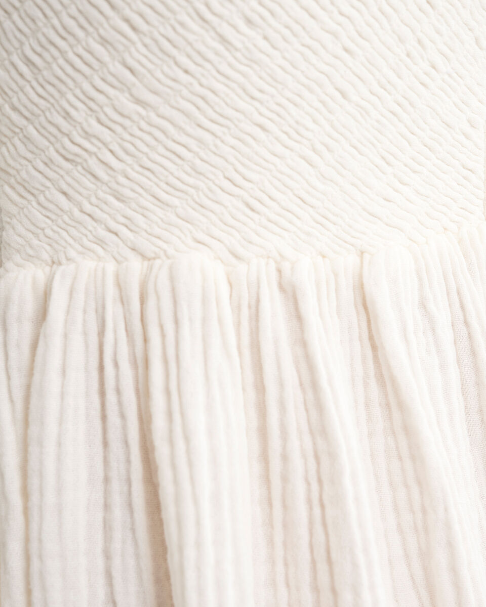 Robe nid-d&rsquo;abeilles en gaze de coton Isla