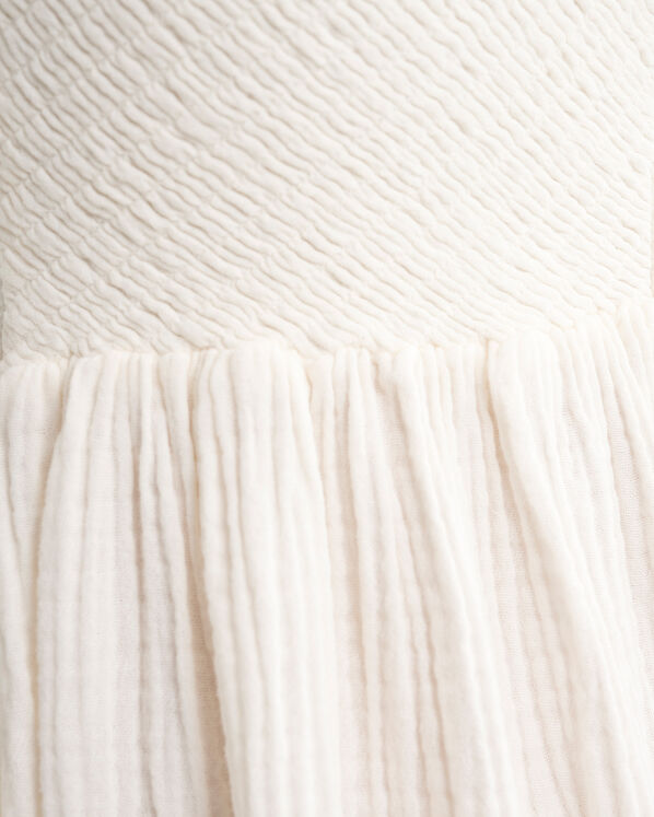 Robe nid-d&rsquo;abeilles en gaze de coton Isla