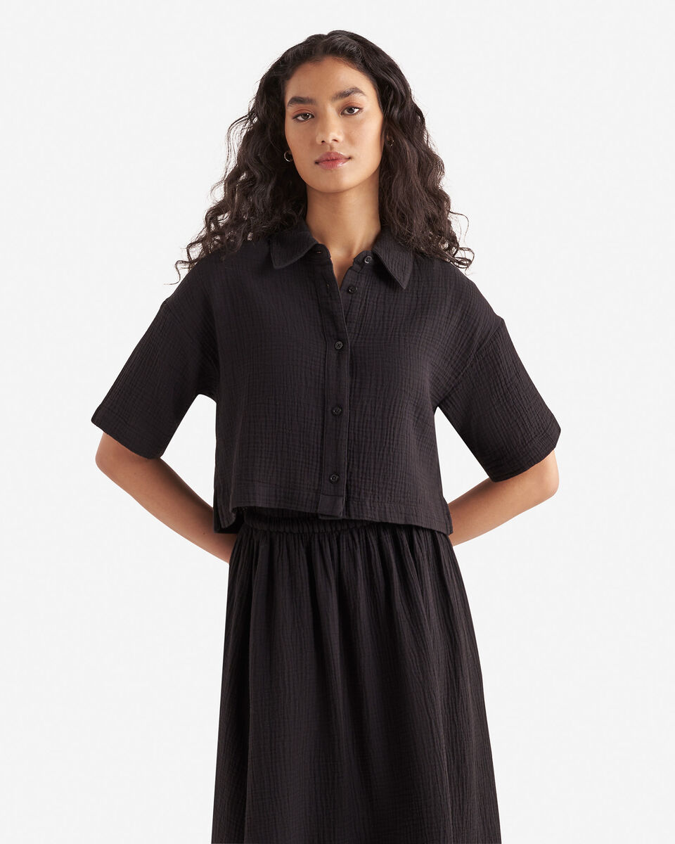 Chemise à manches courtes en gaze de coton Isla