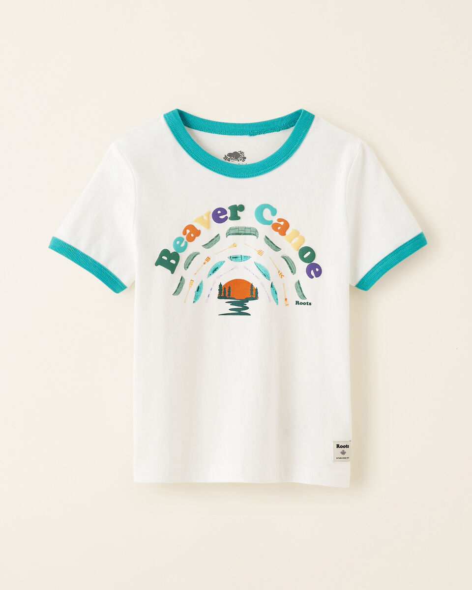 T-shirt à bordures contrastantes Beaver Canoe pour tout-petits