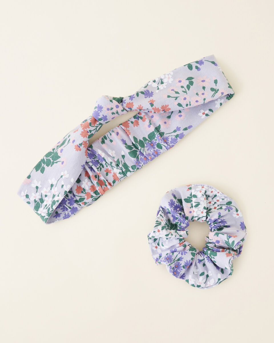Kids Floral Knit Hair Set