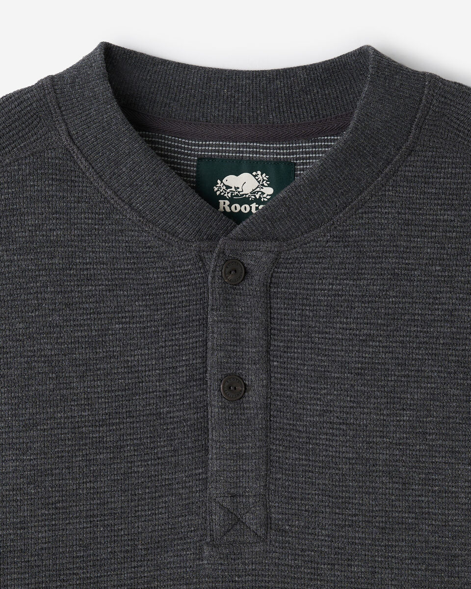 Chandail henley à col boutonné en tricot double Thompson