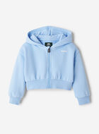 Toddler Girls Summer Cloud Cropped Bubble Full Zip Hoodie