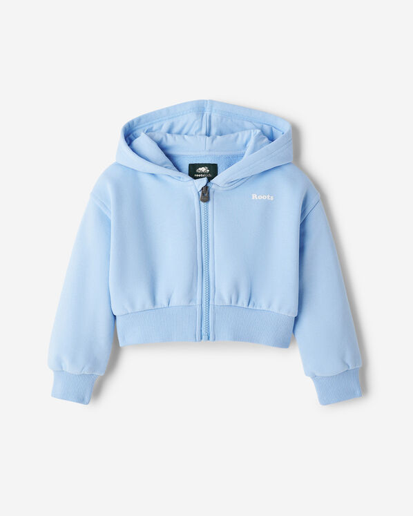 Toddler Girls Summer Cloud Cropped Bubble Full Zip Hoodie