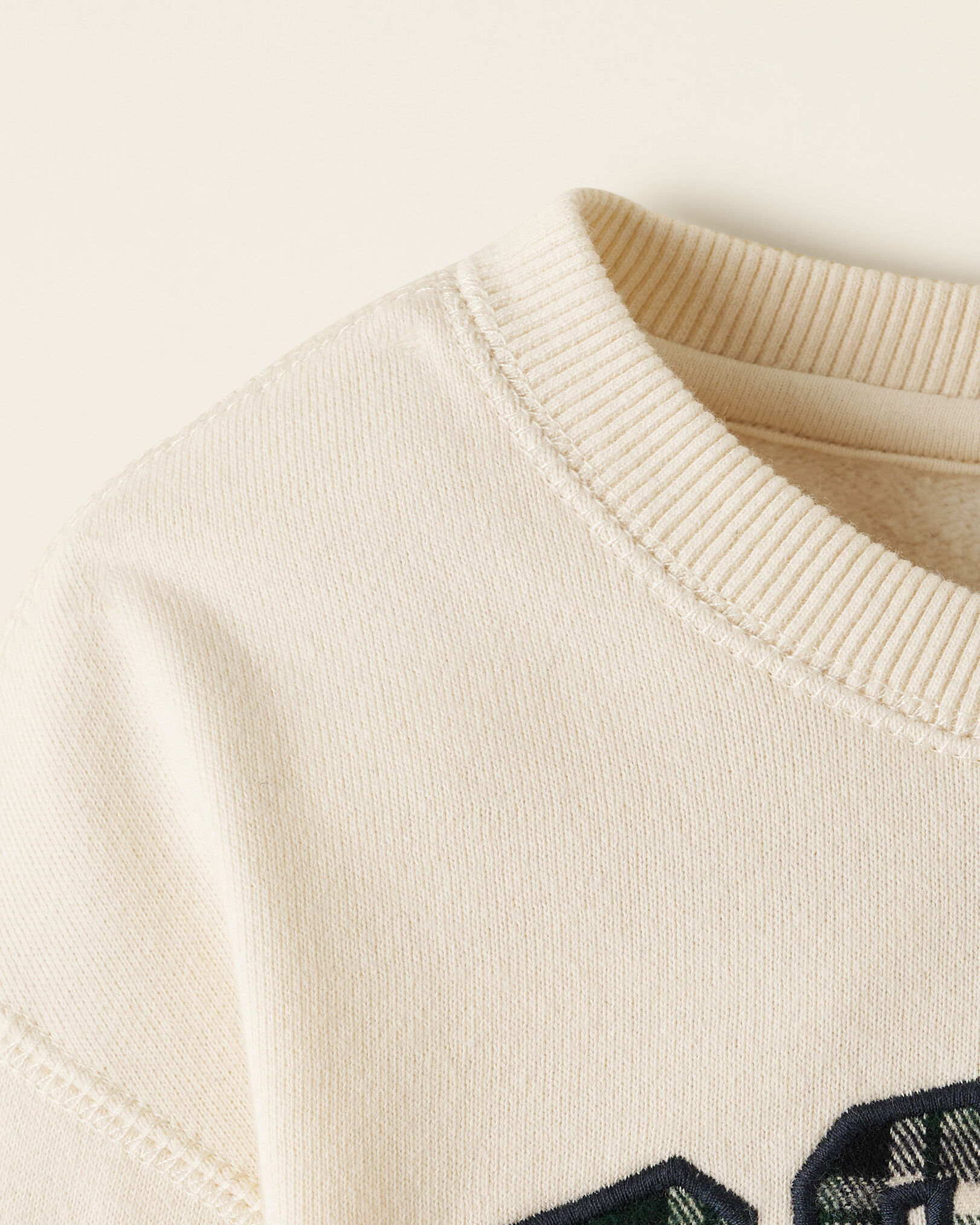 Plaid crew 2024 neck sweatshirt