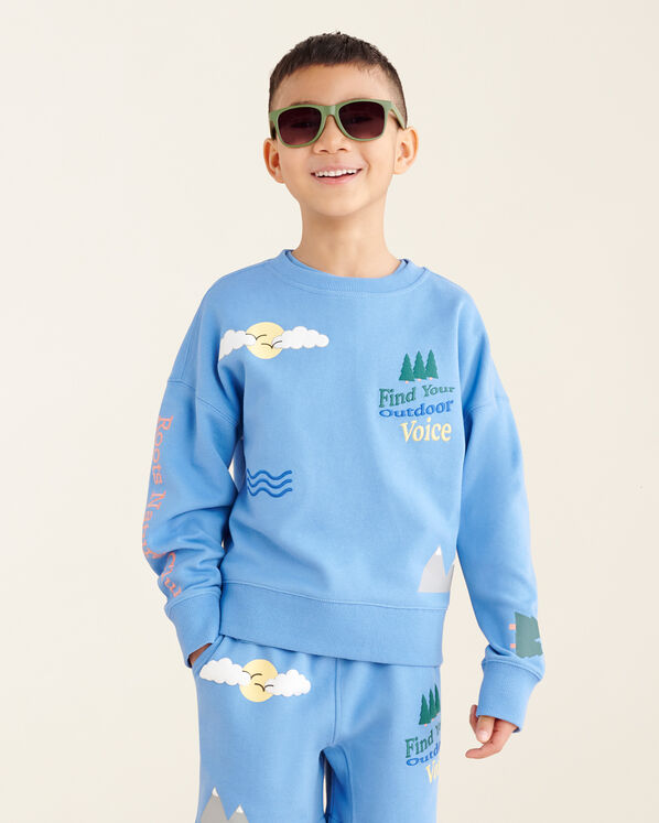 Chandail à col rond imprimé Club de la nature pour enfants