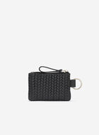 Pochette &agrave; glissi&egrave;re en cuir tiss&eacute;