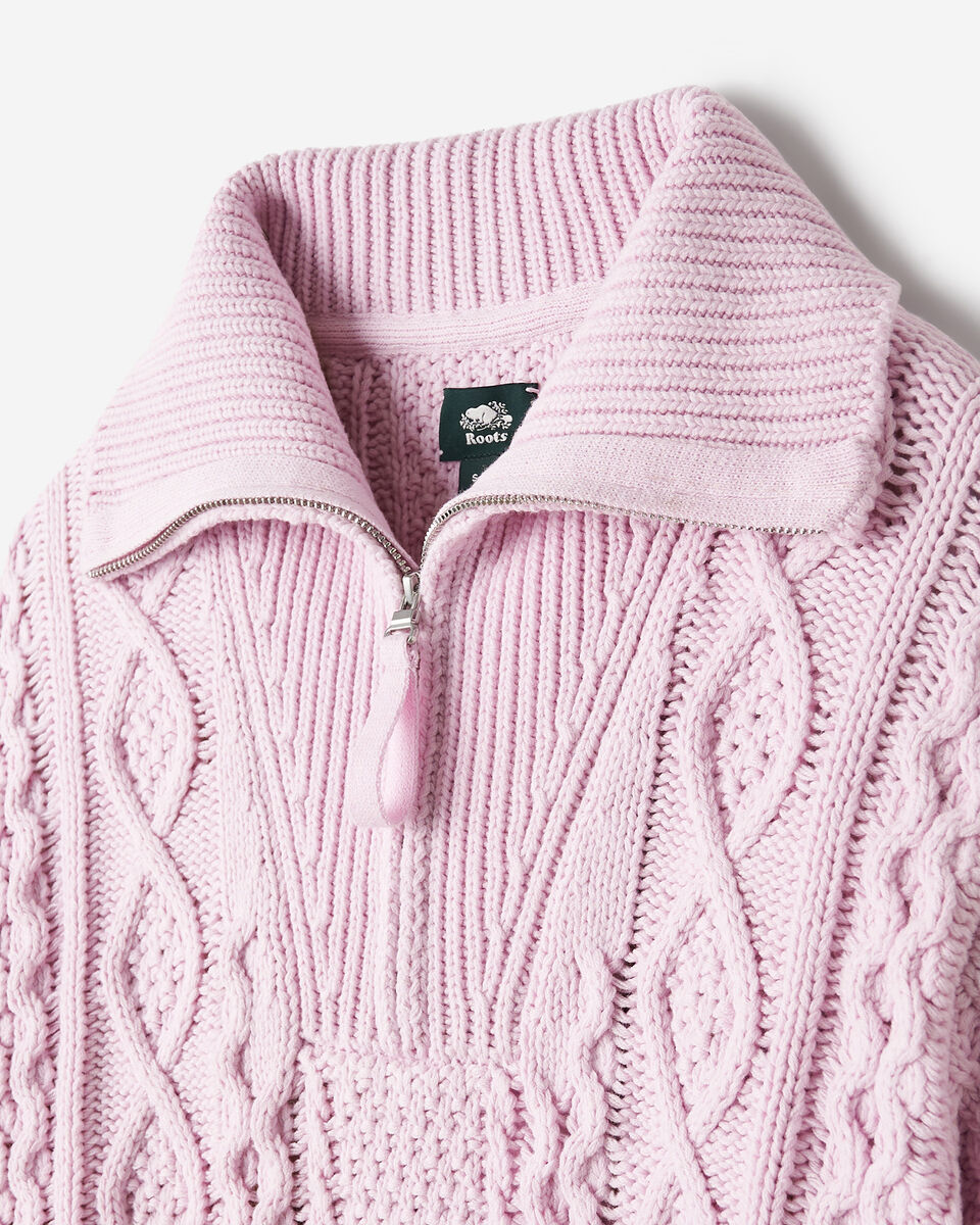 Cable Knit Quarter Zip Sweater