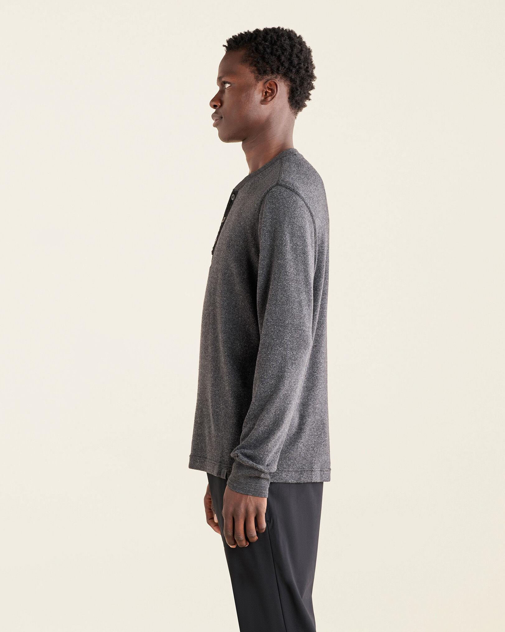 Crew neck 2025 henley long sleeve