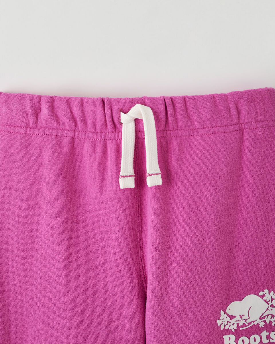 Pantalon ajusté à cheville côtelée en molleton de coton bio pour fille