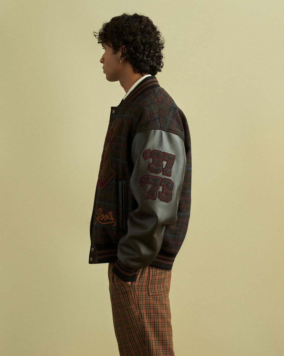 Moon Plaid Varsity Jacket