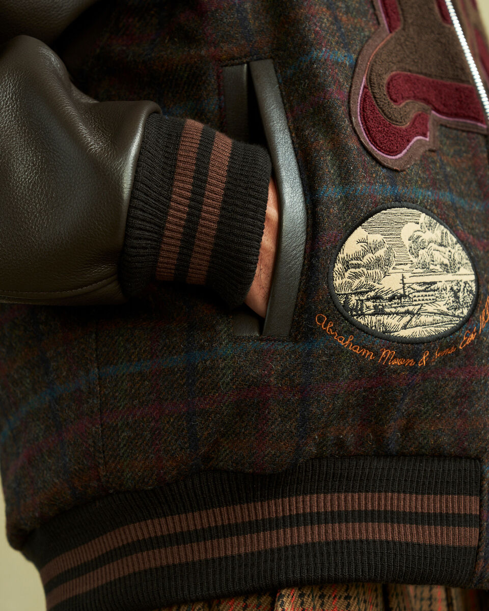 Moon Plaid Varsity Jacket