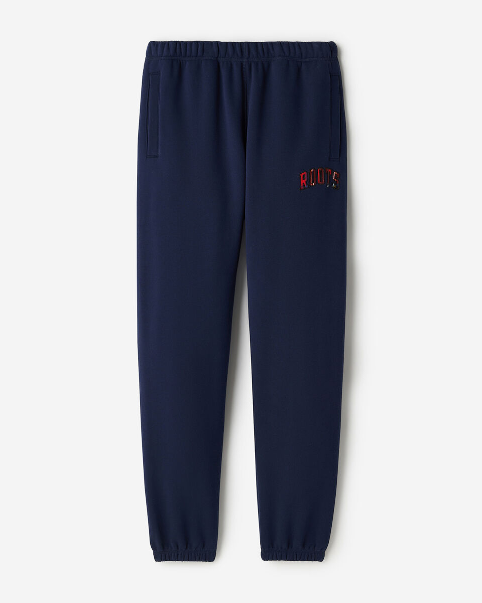 Pantalon molletonn&eacute; &agrave; appliqu&eacute; &agrave; carreaux