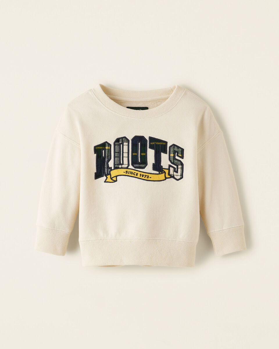 Baby Plaid Applique Crew Sweatshirt