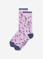 Chaussettes motif floral pour femme