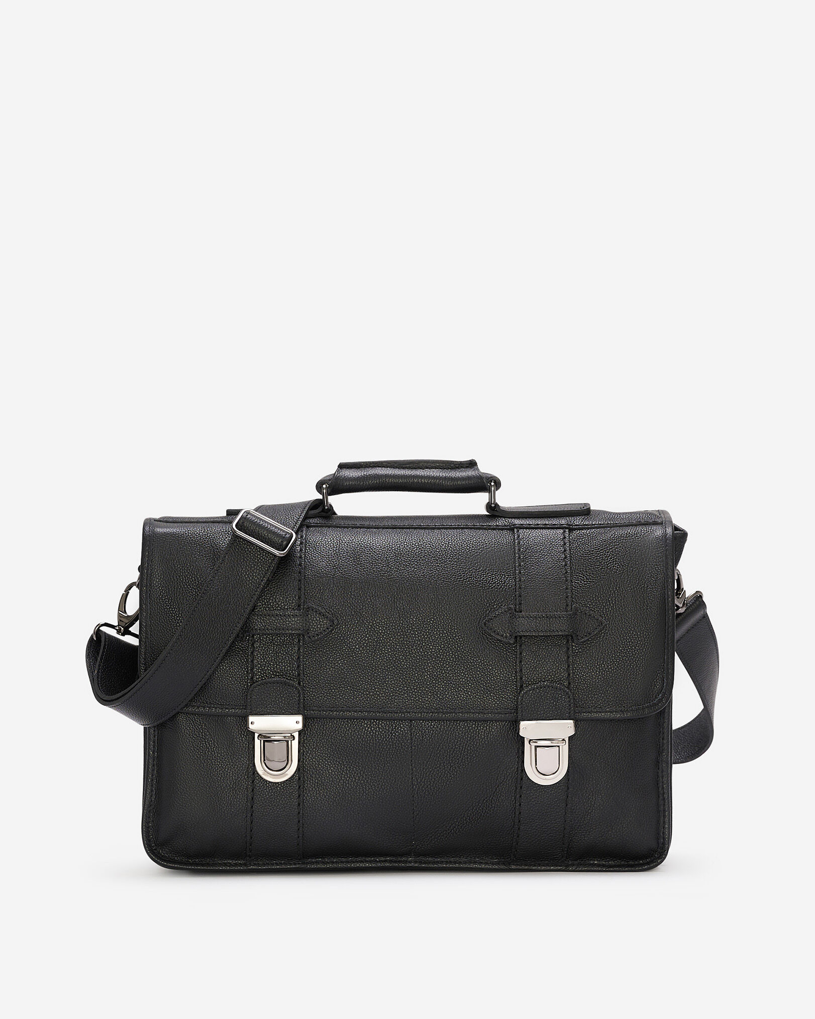 Black leather messenger 2025 bags