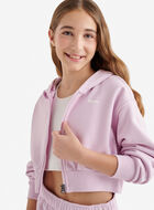 Chandail à capuchon et glissière court en molleton Nuage pour filles