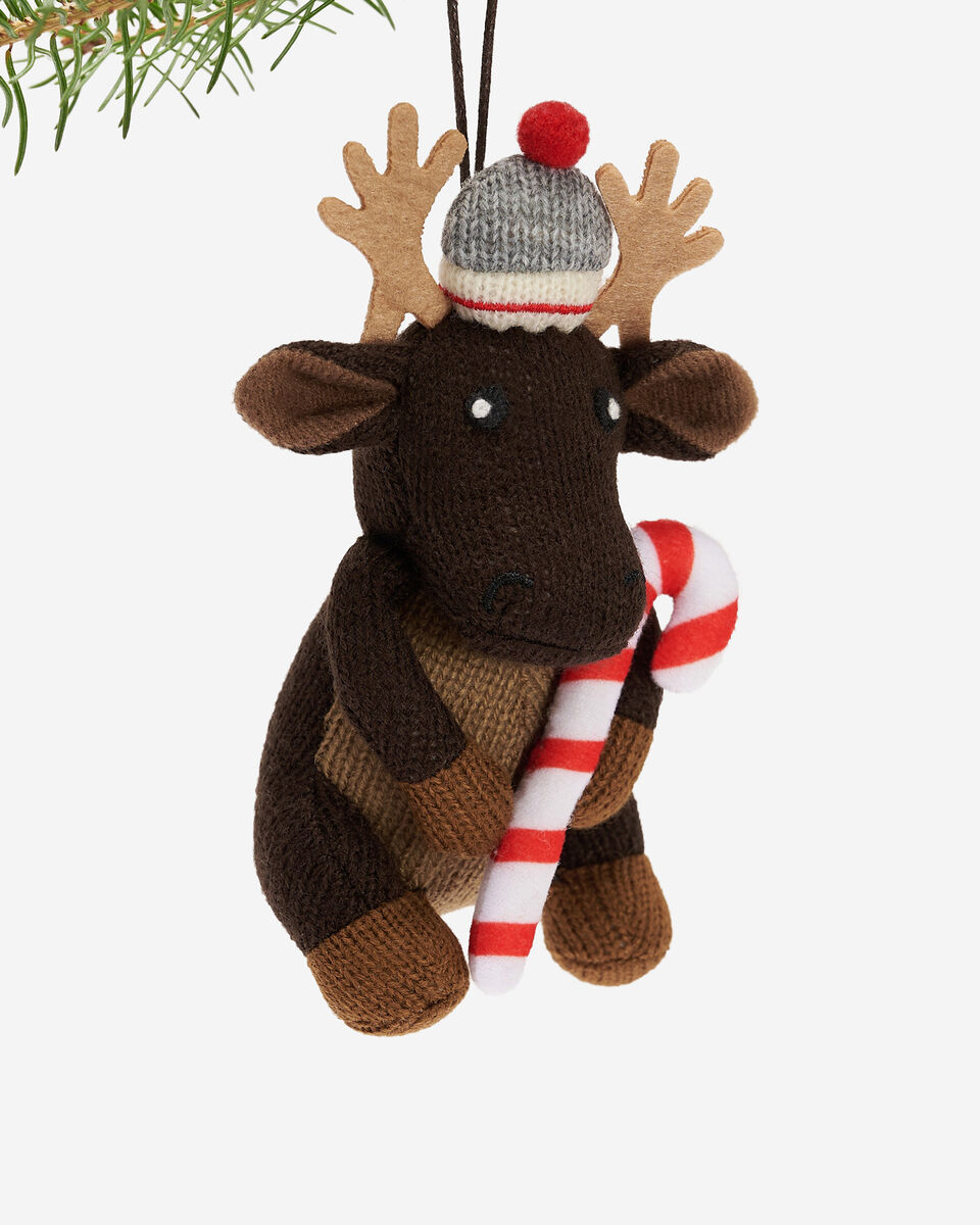 Candy Cane Moose Ornament