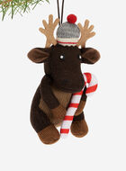Candy Cane Moose Ornament
