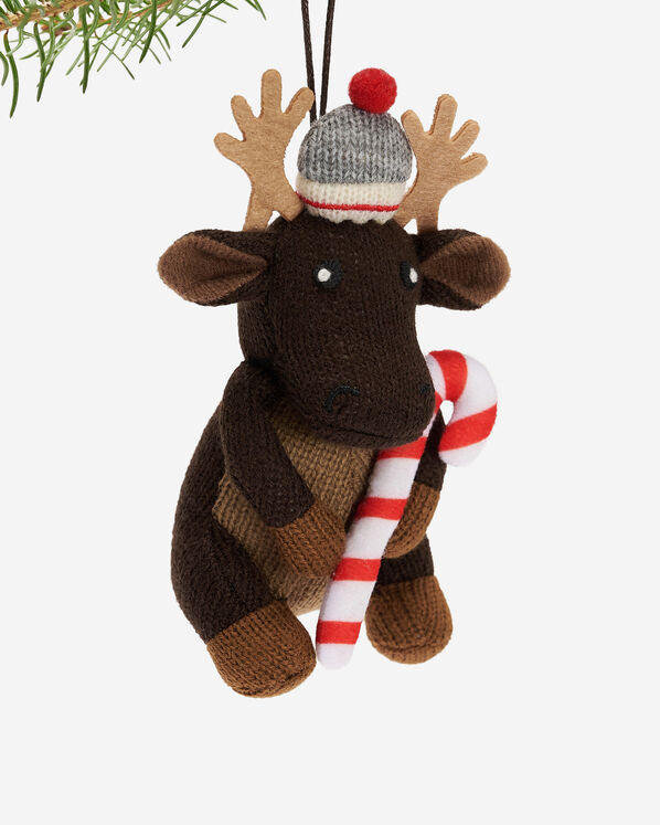 Candy Cane Moose Ornament
