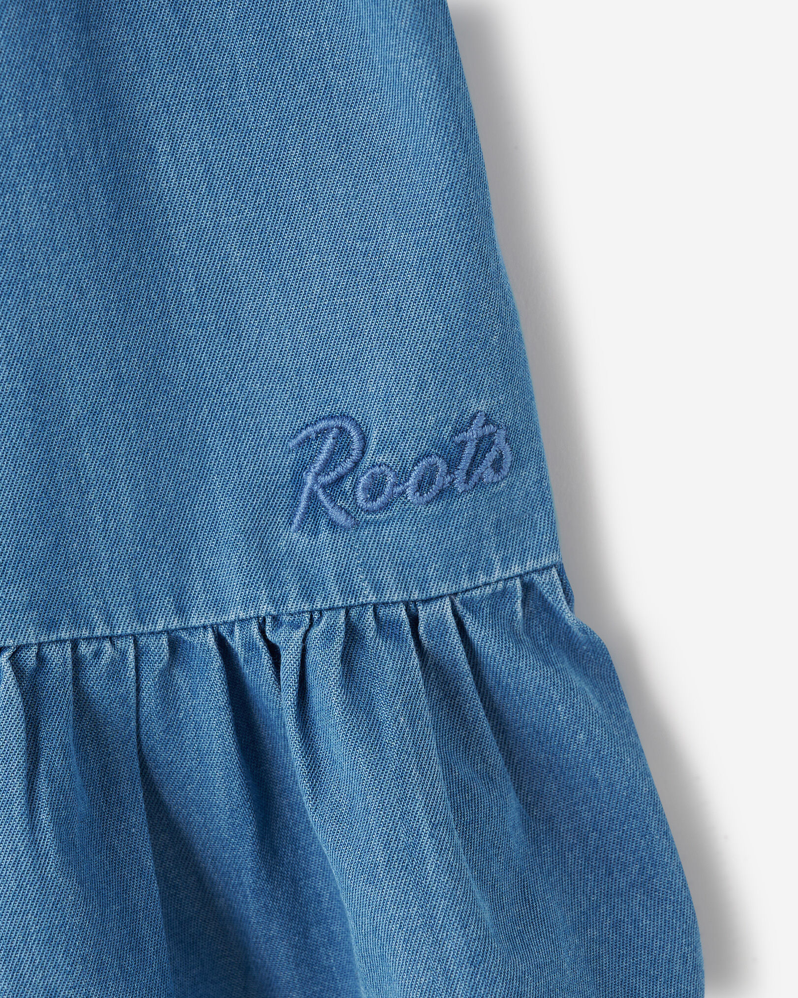 Girls Chambray Tiered Dress