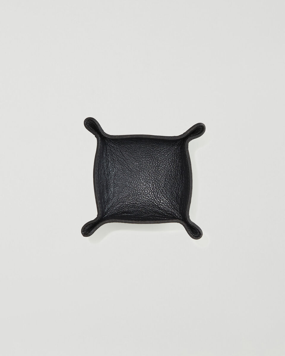 Small Leather Tray Metallic