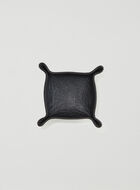 Small Leather Tray Metallic
