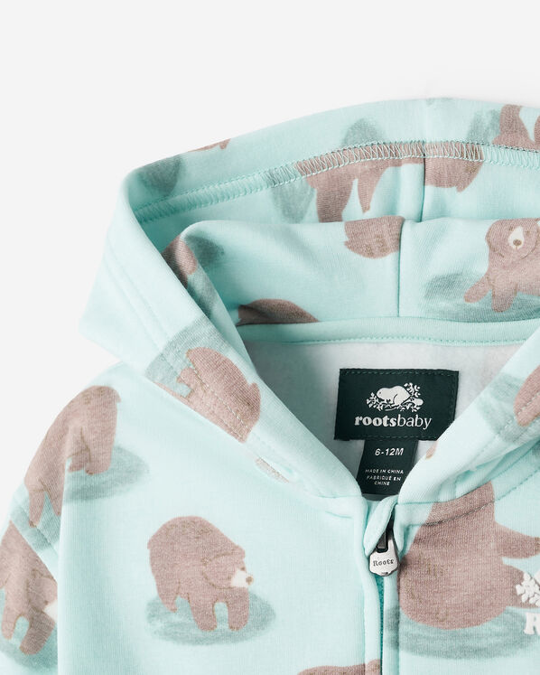 Chandail ourson douillet &agrave; capuchon et glissi&egrave;re pour b&eacute;b&eacute;s