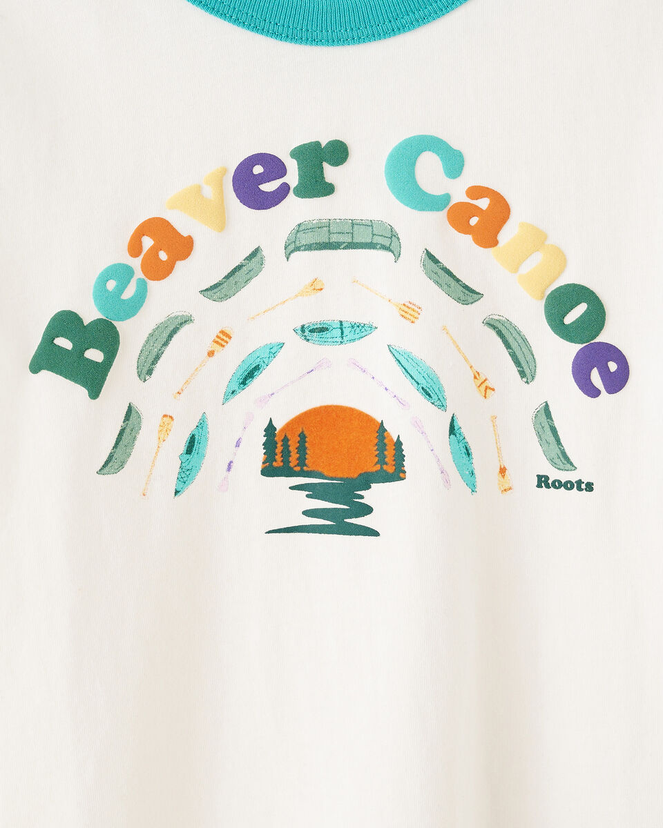 T-shirt à bordures contrastantes Beaver Canoe pour tout-petits